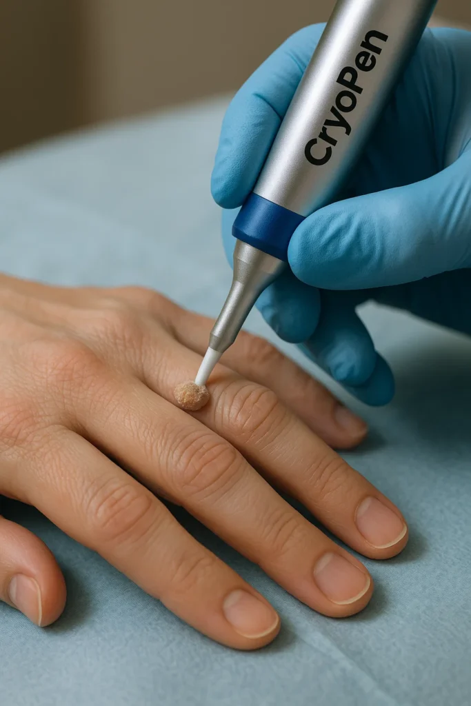 example of cryopen wart removal Willesden Green treatment on a persons finger