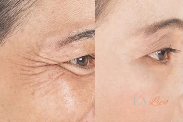 Before and after results of woman - HI-fu wrinkles reduction treatment Willesden Green