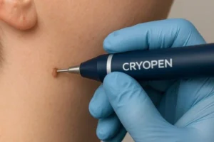 Person receiving skin tag removal Willesden Green